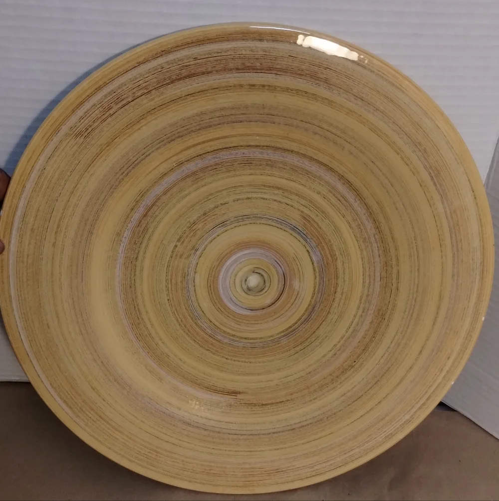 Pier 1 Terre Gold Earthenware Hand Painted Plater